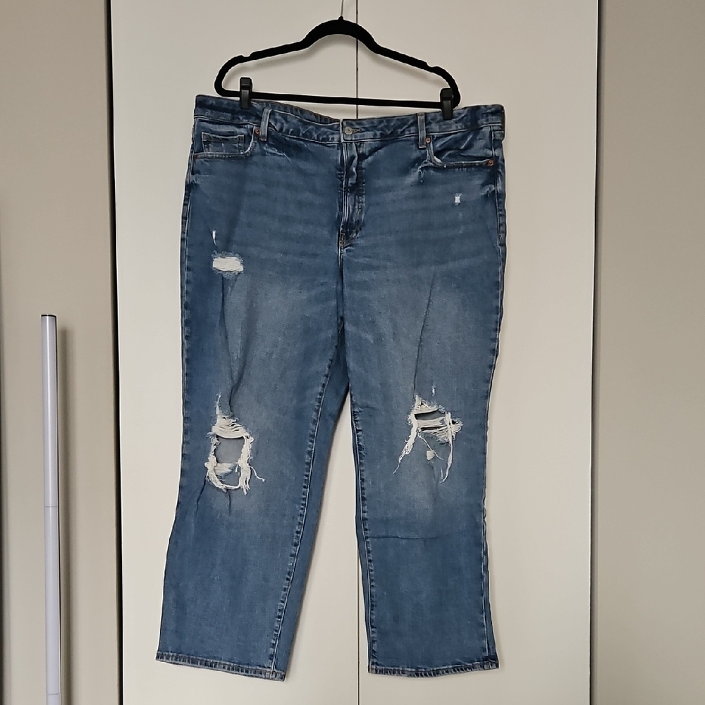 Old Navy Distressed Wide Leg Jeans